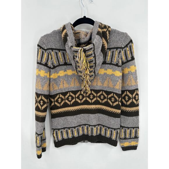Women’s Anthropologie Sparrow Nordic Fair Isle Zip Cardigan Sweater Small - Picture 3 of 4